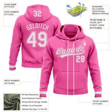 Load image into Gallery viewer, Custom Stitched Pink White-Pink Baseball Pullover Sweatshirt Hoodie