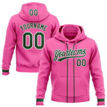 Load image into Gallery viewer, Custom Stitched Pink Green-White Baseball Pullover Sweatshirt Hoodie