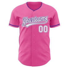 Charger l'image dans la galerie, Custom Pink White-Purple Authentic Baseball Jersey