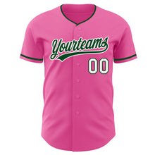 Load image into Gallery viewer, Custom Pink Green-White Authentic Baseball Jersey