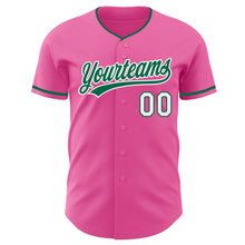 Laden Sie das Bild in den Galerie-Viewer, Custom Pink Kelly Green-White Authentic Baseball Jersey
