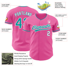 Laden Sie das Bild in den Galerie-Viewer, Custom Pink Teal-White Authentic Baseball Jersey