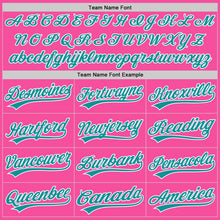 Laden Sie das Bild in den Galerie-Viewer, Custom Pink Teal-White Authentic Baseball Jersey