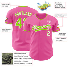 Load image into Gallery viewer, Custom Pink Neon Green Black-White Authentic Baseball Jersey