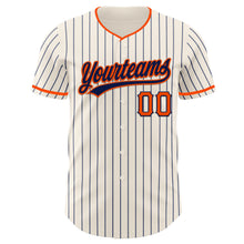 Charger l'image dans la galerie, Custom Cream Navy Pinstripe Orange-Navy Authentic Baseball Jersey