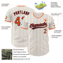Charger l'image dans la galerie, Custom Cream Navy Pinstripe Orange-Navy Authentic Baseball Jersey