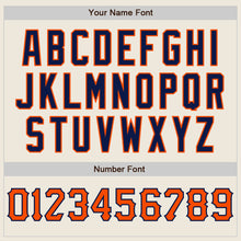 Charger l'image dans la galerie, Custom Cream Navy Pinstripe Orange-Navy Authentic Baseball Jersey
