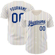 Загрузить изображение в средство просмотра галереи, Custom Cream Royal Pinstripe Royal Authentic Baseball Jersey