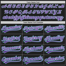 Charger l'image dans la galerie, Custom Black White Pinstripe Purple Teal-White Authentic Baseball Jersey