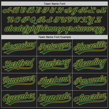 Загрузить изображение в средство просмотра галереи, Custom Black Cream Pinstripe Green-Old Gold Authentic Baseball Jersey