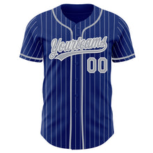 Charger l'image dans la galerie, Custom Royal White Pinstripe Gray-White Authentic Baseball Jersey
