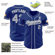 Charger l'image dans la galerie, Custom Royal White Pinstripe Gray-White Authentic Baseball Jersey