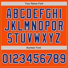 Laden Sie das Bild in den Galerie-Viewer, Custom Orange White Pinstripe Royal-White Authentic Baseball Jersey
