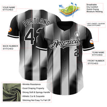 Laden Sie das Bild in den Galerie-Viewer, Custom Black-White Gradient Classic Vertical Stripe Authentic Baseball Jersey