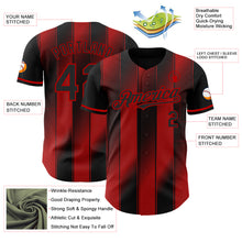 Laden Sie das Bild in den Galerie-Viewer, Custom Black-Red Gradient Classic Vertical Stripe Authentic Baseball Jersey
