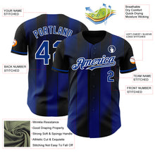 Загрузить изображение в средство просмотра галереи, Custom Black Royal-White Gradient Classic Vertical Stripe Authentic Baseball Jersey
