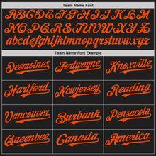 Load image into Gallery viewer, Custom Black Orange-Royal Gradient Classic Vertical Stripe Authentic Baseball Jersey