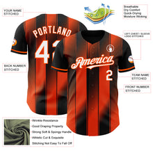 Загрузить изображение в средство просмотра галереи, Custom Black White-Orange Gradient Classic Vertical Stripe Authentic Baseball Jersey