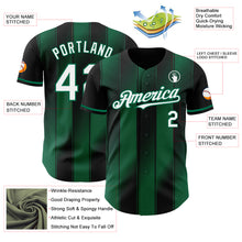 Загрузить изображение в средство просмотра галереи, Custom Black White-Kelly Green Gradient Classic Vertical Stripe Authentic Baseball Jersey