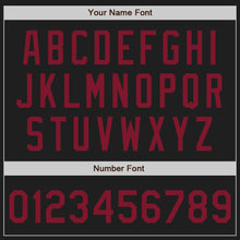 Load image into Gallery viewer, Custom Black Crimson-Cream Gradient Classic Vertical Stripe Authentic Baseball Jersey