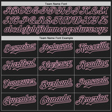 Загрузить изображение в средство просмотра галереи, Custom Black-Light Pink Gradient Classic Vertical Stripe Authentic Baseball Jersey
