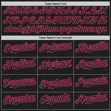 Laden Sie das Bild in den Galerie-Viewer, Custom Black-Neon Pink Gradient Classic Vertical Stripe Authentic Baseball Jersey