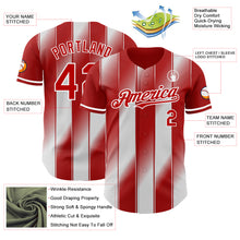 Load image into Gallery viewer, Custom Red-White Gradient Classic Vertical Stripe Authentic Baseball Jersey