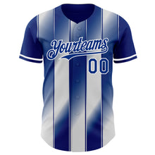 Laden Sie das Bild in den Galerie-Viewer, Custom Royal-White Gradient Classic Vertical Stripe Authentic Baseball Jersey