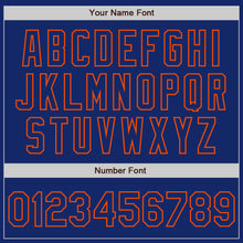 Charger l'image dans la galerie, Custom Royal-Orange Gradient Classic Vertical Stripe Authentic Baseball Jersey