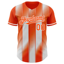 Load image into Gallery viewer, Custom Orange-White Gradient Classic Vertical Stripe Authentic Baseball Jersey