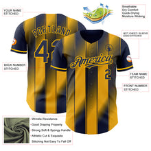Charger l'image dans la galerie, Custom Navy-Gold Gradient Classic Vertical Stripe Authentic Baseball Jersey