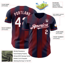 Charger l'image dans la galerie, Custom Navy White-Crimson Gradient Classic Vertical Stripe Authentic Baseball Jersey