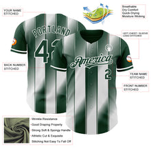 Charger l'image dans la galerie, Custom Green-White Gradient Classic Vertical Stripe Authentic Baseball Jersey