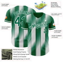 Laden Sie das Bild in den Galerie-Viewer, Custom Kelly Green-White Gradient Classic Vertical Stripe Authentic Baseball Jersey