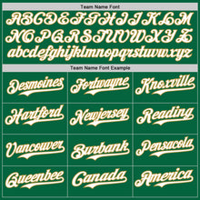 Laden Sie das Bild in den Galerie-Viewer, Custom Kelly Green White-Old Gold Gradient Classic Vertical Stripe Authentic Baseball Jersey