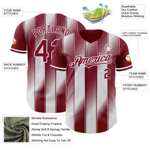 Load image into Gallery viewer, Custom Crimson-White Gradient Classic Vertical Stripe Authentic Baseball Jersey
