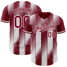 Load image into Gallery viewer, Custom Crimson-White Gradient Classic Vertical Stripe Authentic Baseball Jersey