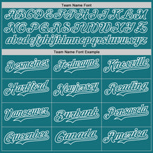 Load image into Gallery viewer, Custom Teal-White Gradient Classic Vertical Stripe Authentic Baseball Jersey