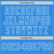 Load image into Gallery viewer, Custom Electric Blue-White Gradient Classic Vertical Stripe Authentic Baseball Jersey
