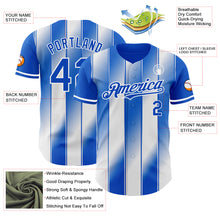 Загрузить изображение в средство просмотра галереи, Custom Thunder Blue-White Gradient Classic Vertical Stripe Authentic Baseball Jersey