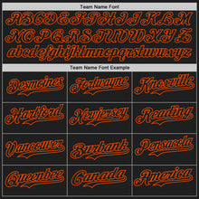 Load image into Gallery viewer, Custom Black-Orange Classic Vertical Stripe Fluid Liquid Texture Authentic Baseball Jersey