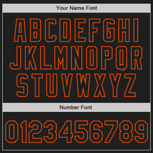 Load image into Gallery viewer, Custom Black-Orange Classic Vertical Stripe Fluid Liquid Texture Authentic Baseball Jersey