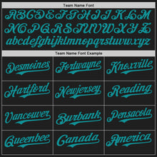 Load image into Gallery viewer, Custom Black Teal-Pink Classic Vertical Stripe Fluid Liquid Texture Authentic Baseball Jersey