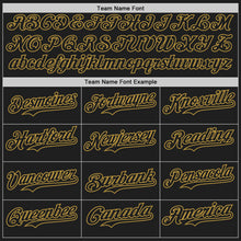 Charger l'image dans la galerie, Custom Black-Old Gold Classic Vertical Stripe Fluid Liquid Texture Authentic Baseball Jersey