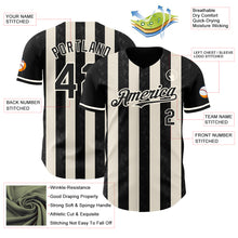 Загрузить изображение в средство просмотра галереи, Custom Black Cream-Cream Classic Vertical Stripe Fluid Liquid Texture Authentic Baseball Jersey