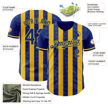 Laden Sie das Bild in den Galerie-Viewer, Custom Royal-Yellow Classic Vertical Stripe Fluid Liquid Texture Authentic Baseball Jersey