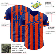 Laden Sie das Bild in den Galerie-Viewer, Custom Royal-Orange Classic Vertical Stripe Fluid Liquid Texture Authentic Baseball Jersey