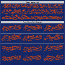 Laden Sie das Bild in den Galerie-Viewer, Custom Royal-Orange Classic Vertical Stripe Fluid Liquid Texture Authentic Baseball Jersey