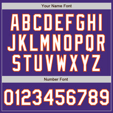Charger l'image dans la galerie, Custom Purple White-Orange Classic Vertical Stripe Fluid Liquid Texture Authentic Baseball Jersey