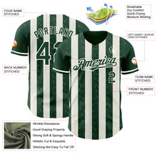 Charger l'image dans la galerie, Custom Green Cream-Cream Classic Vertical Stripe Fluid Liquid Texture Authentic Baseball Jersey